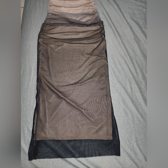 Zara Corset Style Ombre Dress S NWT Adjustable Straps Mesh Double Lined Maxi - Picture 13 of 17